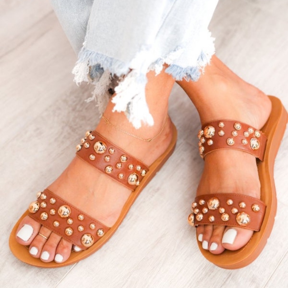 Corky's Dome N Atrix Beaded Strap Flat Sandal. Size 8. New without tags